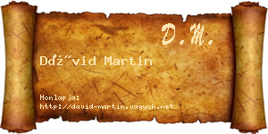 Dávid Martin névjegykártya