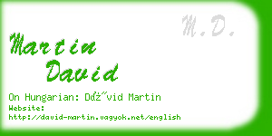 martin david business card